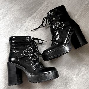 New never worn patent faux leather